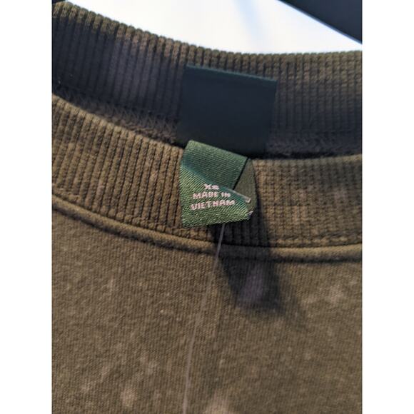 Oversized Sweatshirt Bleach Spots Wild Fable Green Tie-Dye XS Lounge Casual Cozy - Picture 4 of 8